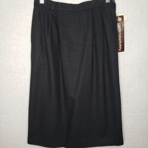 Vintage Haberdashery Leslie Fay Black Wool Blend Skirt Size 12 Petite NOS